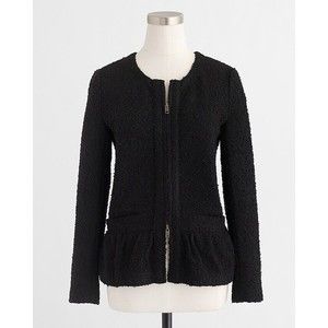 *SOLD* J Crew Boucle Tweed Blazer Jacket. Size XS Black Wool Blend